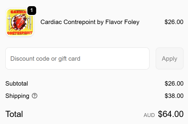 38 bucks shipping. okay.